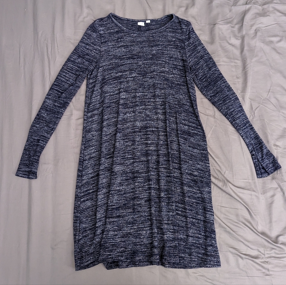 GAP Navy Heather Long Sleeve Dress, Size Small